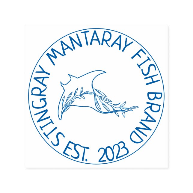 Farlig Blommigt Fiske Manta-rocka Självfärgande Stämpel (Design)