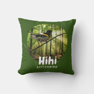 Farlig fågelfågel - nz stitchbird dekorativ kudde