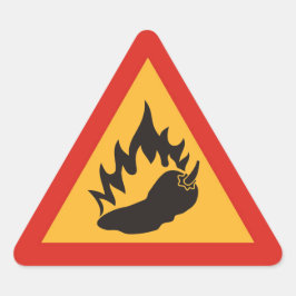 Farlig hett chili pepper triangelformat klistermärke
