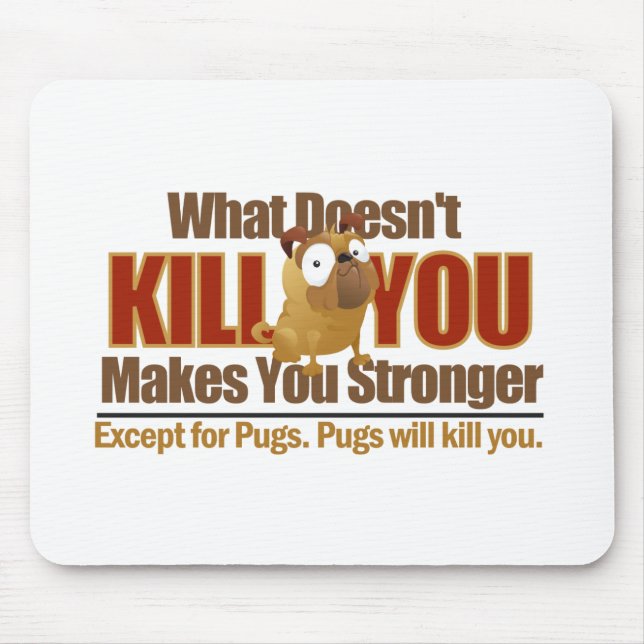 Farlig mops Mousepad Musmatta (Framsidan)