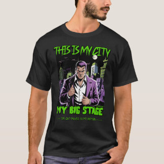Farlig neonstads scen Urban Streetwear-design T Shirt