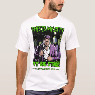 Farlig neonstads scen Urban streetwear-design T Shirt