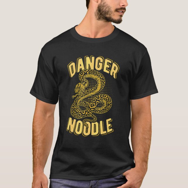 Farlig Nudel Bollpython Orm Reptil Serpent T Shirt (Framsida)