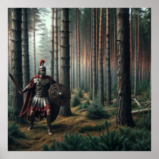 Farlig romersk soldat i Verdant Forest Poster