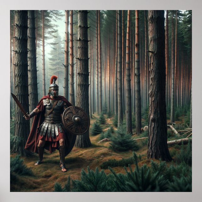 Farlig romersk soldat i Verdant Forest Poster (Framsidan)