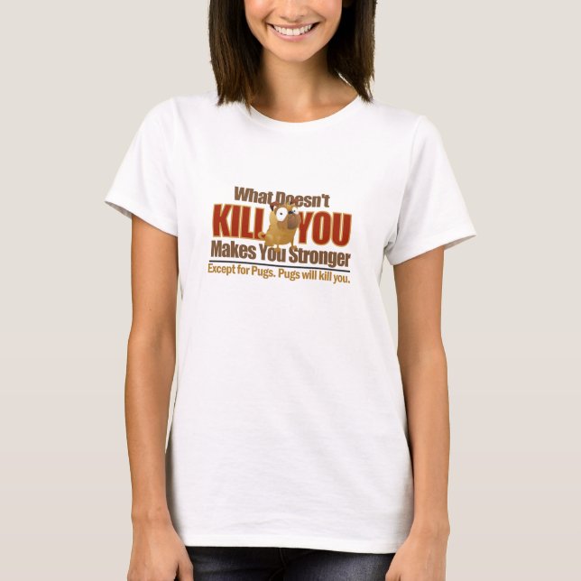 Farlig skjorta för mops T T-shirt (Framsida)