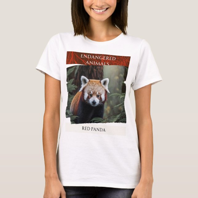 Farliga djur - Röda panda T Shirt (Framsida)