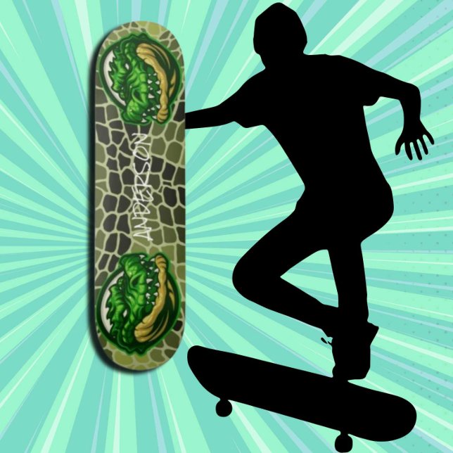 Farliga Lycklig Crokodiles Mini Skateboard Bräda 18,5 Cm (Original and best online Zazzle skateboard shop- Urban Warrior)