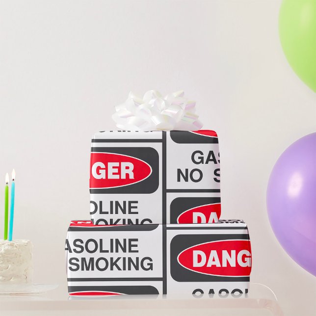 Farligt Bensin: Inget rökskyltsvällning Pappert Presentpapper (Skapare uppladdad)