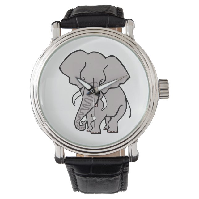 Farligt djur - Coola afrikansk ELEPHANT - Armbandsur (Framsida)