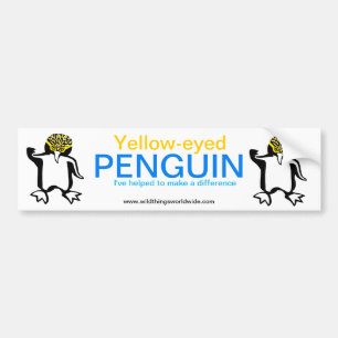 Farligt djur - PENGUIN med Gult Bildekal