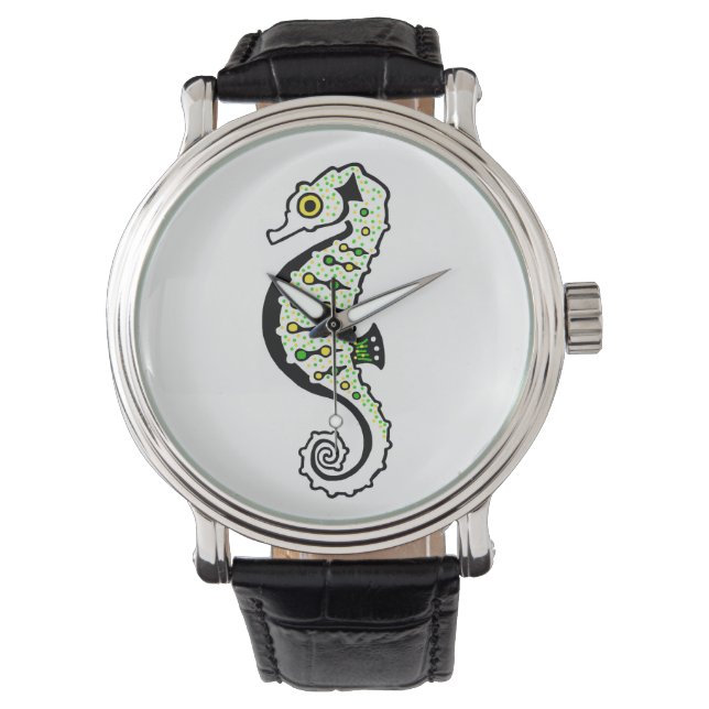 Farligt djur - SEAHORSE - Vilt - Naturvård Armbandsur (Framsida)