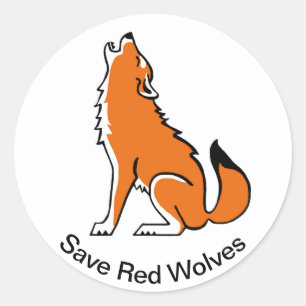 Farligt djur - Spara Red VARGS - Wildlife Runt Klistermärke