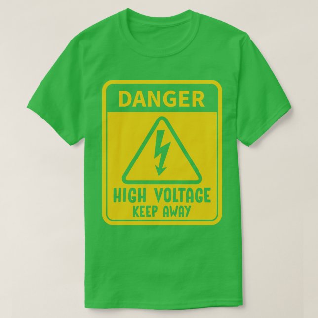 Farligt högspänningstecken t shirt (Design framsida)