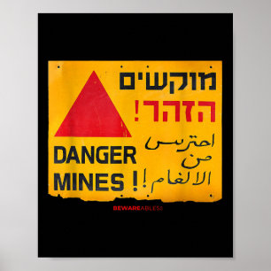 Farligt landminor på engelska, Hebrew& Ara Poster