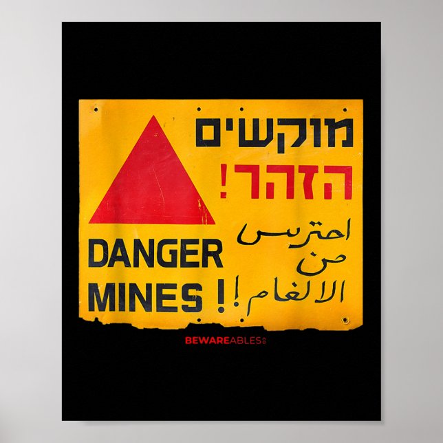 Farligt landminor på engelska, Hebrew&amp; Ara Poster (Framsidan)
