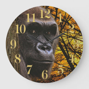 Farligt Lowland Gorilla & Rainforest Stor Klocka