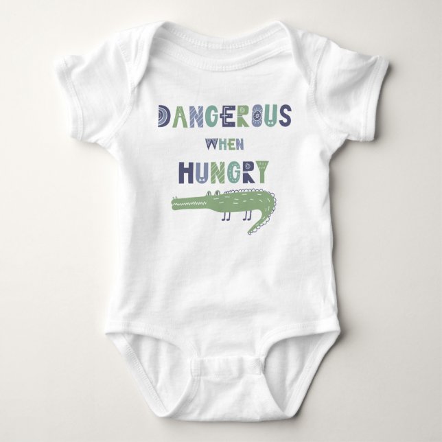 Farligt när hungriga baby-alligator t shirt (Framsida)