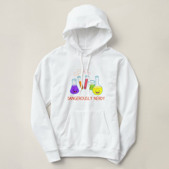 Farligt Nerdy Kawaii kemiHoodie T-shirt (Design framsida)