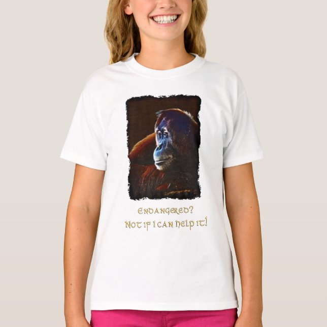 Farligt Orangutans Wildlife-supporter Shirt T (Framsida)