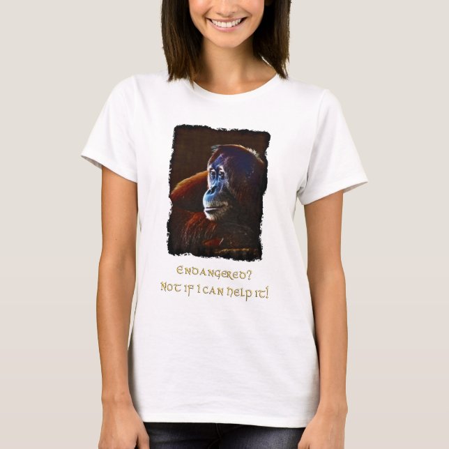 Farligt Orangutans Wildlife-supporter Shirt Tee Shirt (Framsida)