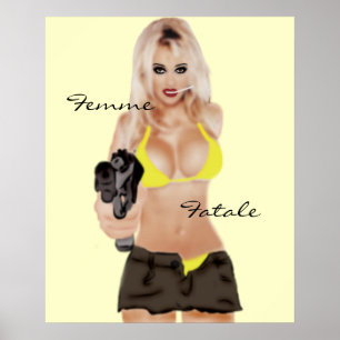 Farligt Poster av Blonde Femme Fatale