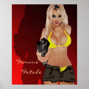 Farligt Poster av Blonde Shadow Femme Fatale