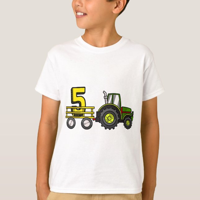 Farm 5 år gammal Barnyard Boys 5:e födelsedagstrak T Shirt (Framsida)