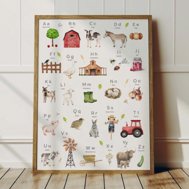 Farm Animal Alphabet ABC Poster Kids Room Decor (Skapare uppladdad)