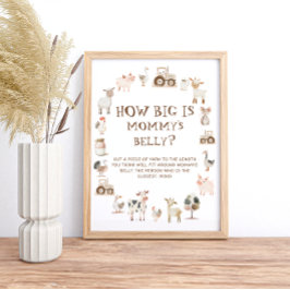 Farm Animal Barnyard Hur stor är Mamma Belly Poster