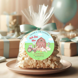 Farm Animal Birthday – Girl’s Barnyard Party Runt Klistermärke