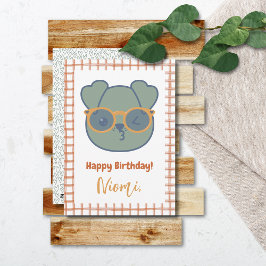 Farm Animal Birthday Hund Hearts Gingham Mönster Julkort