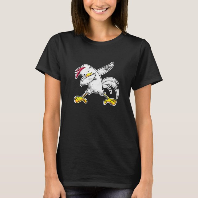 Farm Animal Chick Hen Dabbing Chicken T Shirt (Framsida)