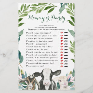 Farm Animal Greenery Boy Mamma eller pappa Games