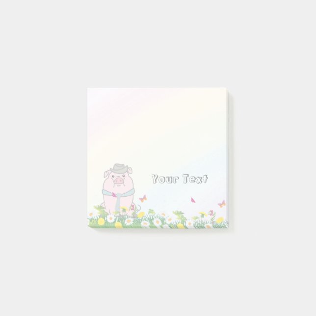 Farm Animal Rainbow Kids Namn Post-it Block (Framsida)