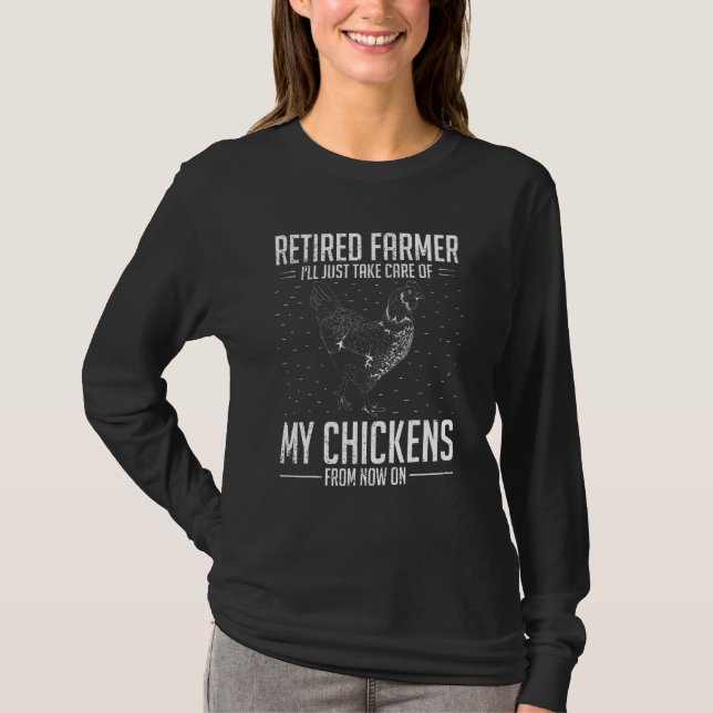 Farm Animal Redragen Farmer Pension Chicken T Shirt (Framsida)