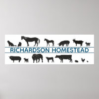 Farm Animal Silhouettes Personlig Homestead