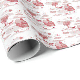Farm Animal Toile (Red) Presentpapper