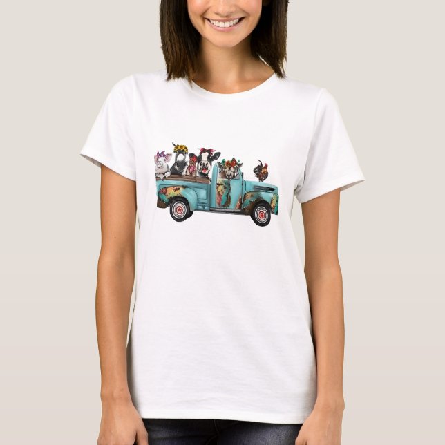 Farm Animal Truck Shirt For Birthday Gift For T Shirt (Framsida)