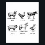 Farm Animal With Sound Cow G Sheep Chicken Horse D Poster<br><div class="desc">Farm Animal With Sound Cow G Sheep Chicken Horse Duck</div>
