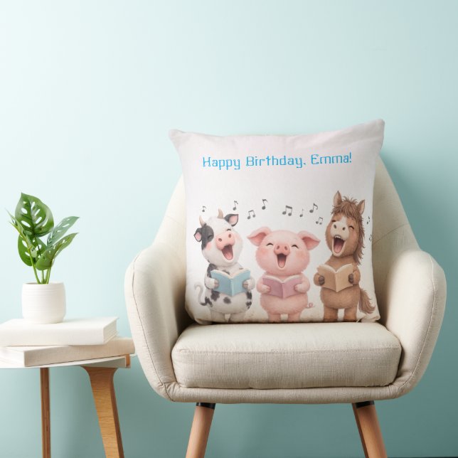 Farm Animals Band Birthday Kudde (Stol)