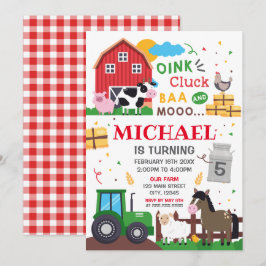 Farm animals Birthday kid Invitation Inbjudningar