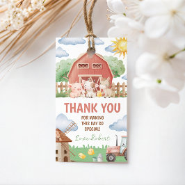Farm Animals Birthday Thank You Card Presentetikett