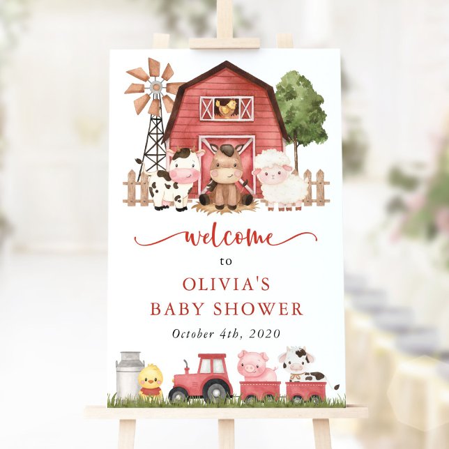 Farm Animals, Cute Animals, Baby Shower Welcome Poster (Skapare uppladdad)