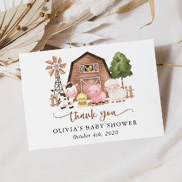 Farm Animals, Cute Animals, Barn, Baby Shower Tack Kort