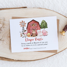 Farm Animals, Cute Animals, Barn, Diaper Raffle Tilläggskort