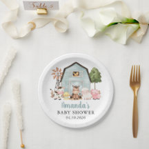 Farm Animals, Cute Animals, Blue Barn, Baby Shower