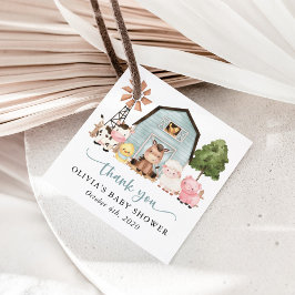 Farm Animals, Cute Animals, Blue Barn, Baby Shower Gåvor Etiketter