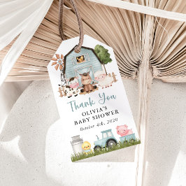 Farm Animals, Cute Animals, Blue Barn, Baby Shower Presentetikett