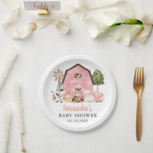 Farm Animals, Cute Animals, Pink Barn, Baby Shower